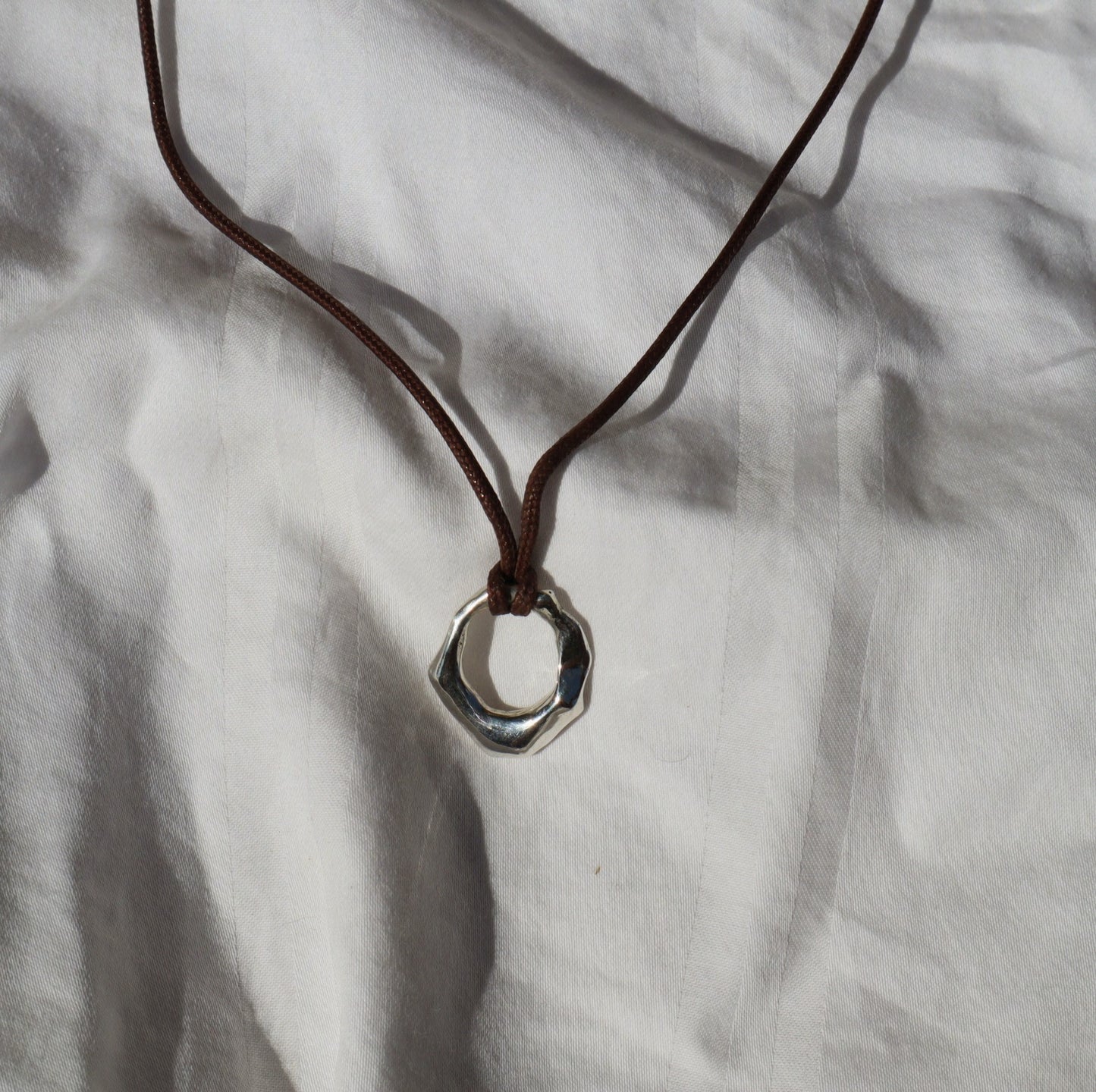 Sterling silver oval pendant