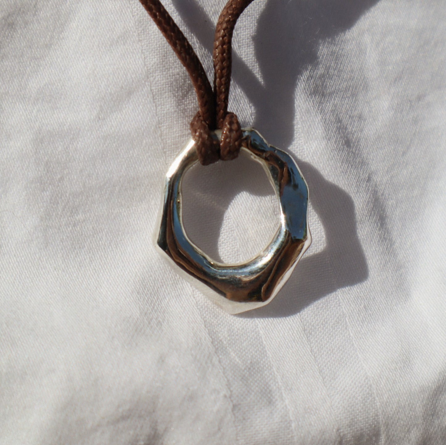 Sterling silver oval pendant