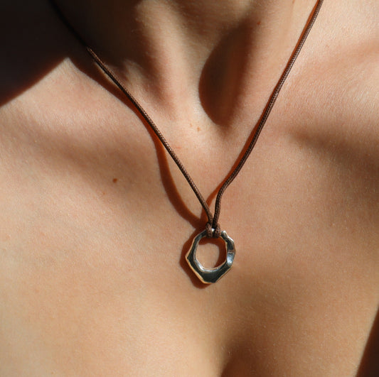 Sterling silver oval pendant